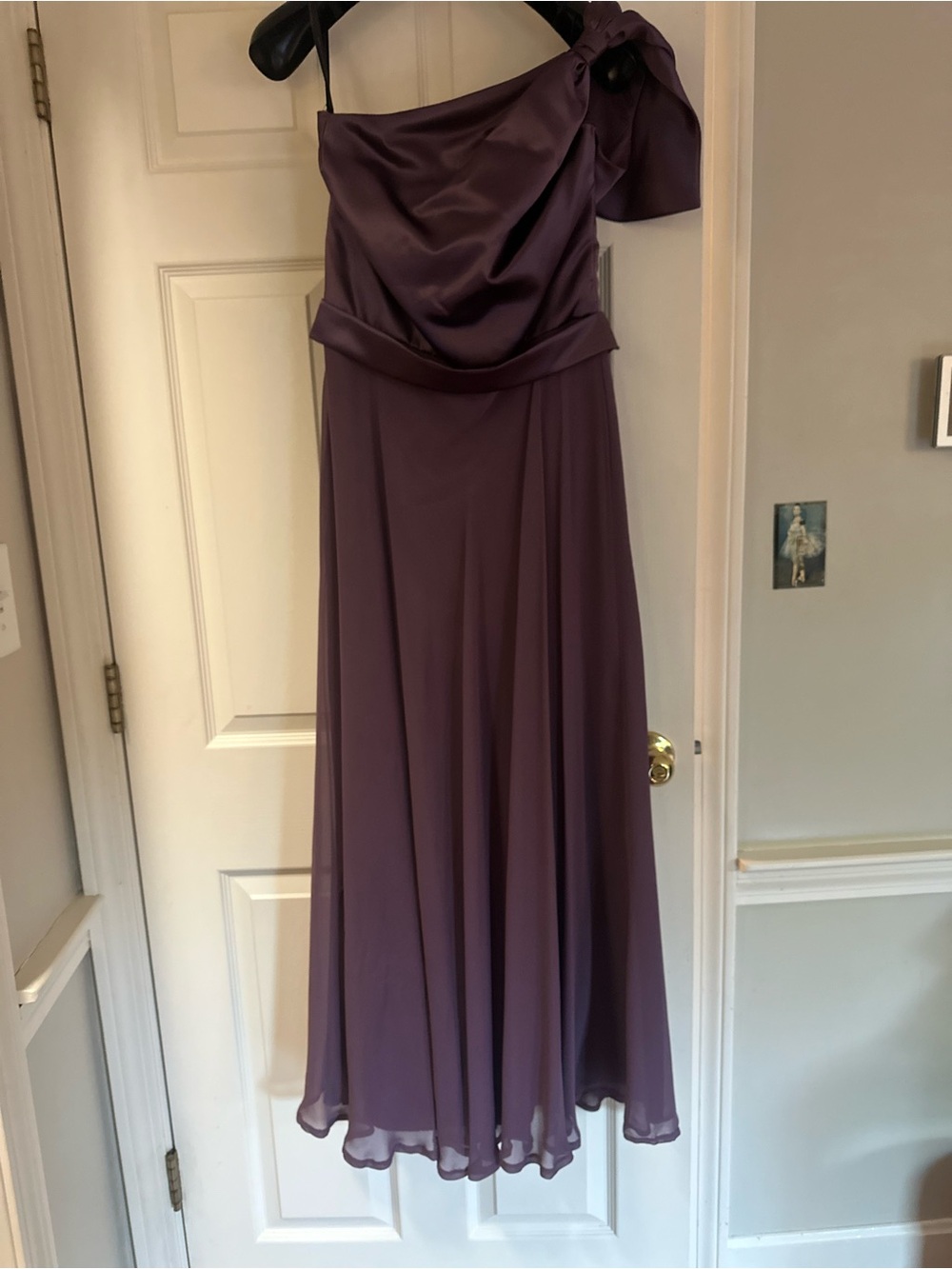 Dessy Collection One-Shoulder Formal Gown in Dusty Mauve size 8-10